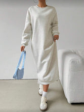 Load image into Gallery viewer, Cozy Luxe Sweatshirt Maxi Dress