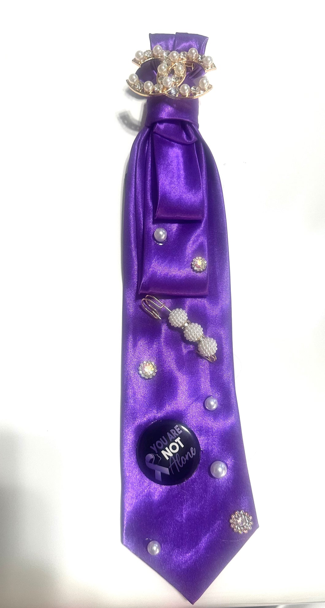 Domestic Violence Awareness Tie Necklace
