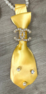 Golden Elegance Tie Necklace