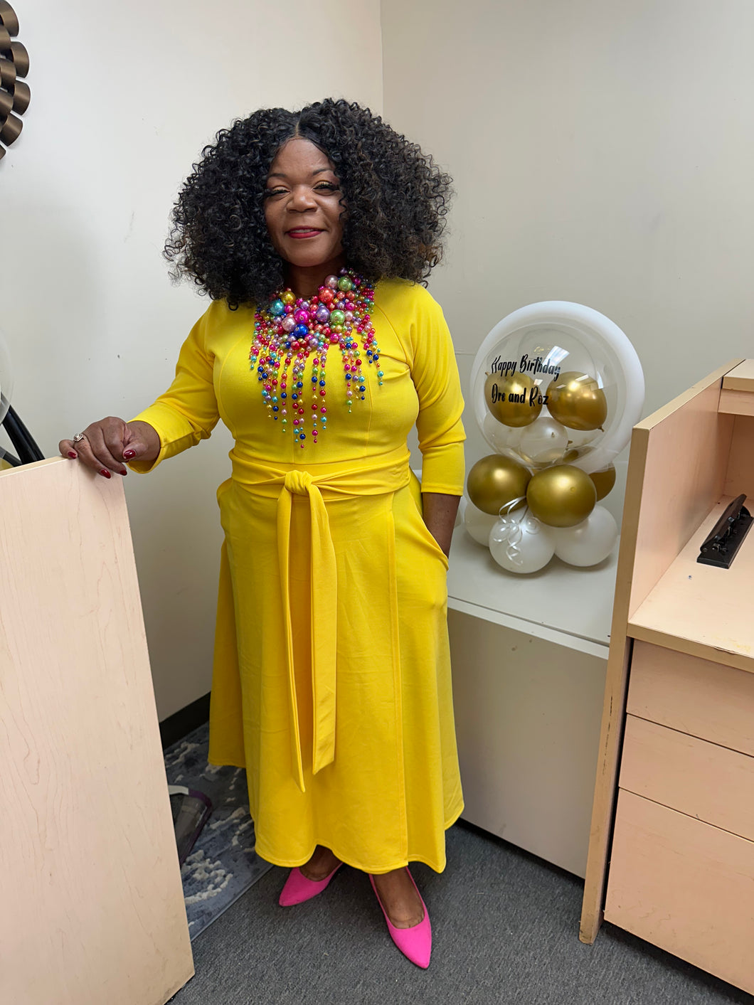 Ms. Ray is Sunshine Yellow Dress