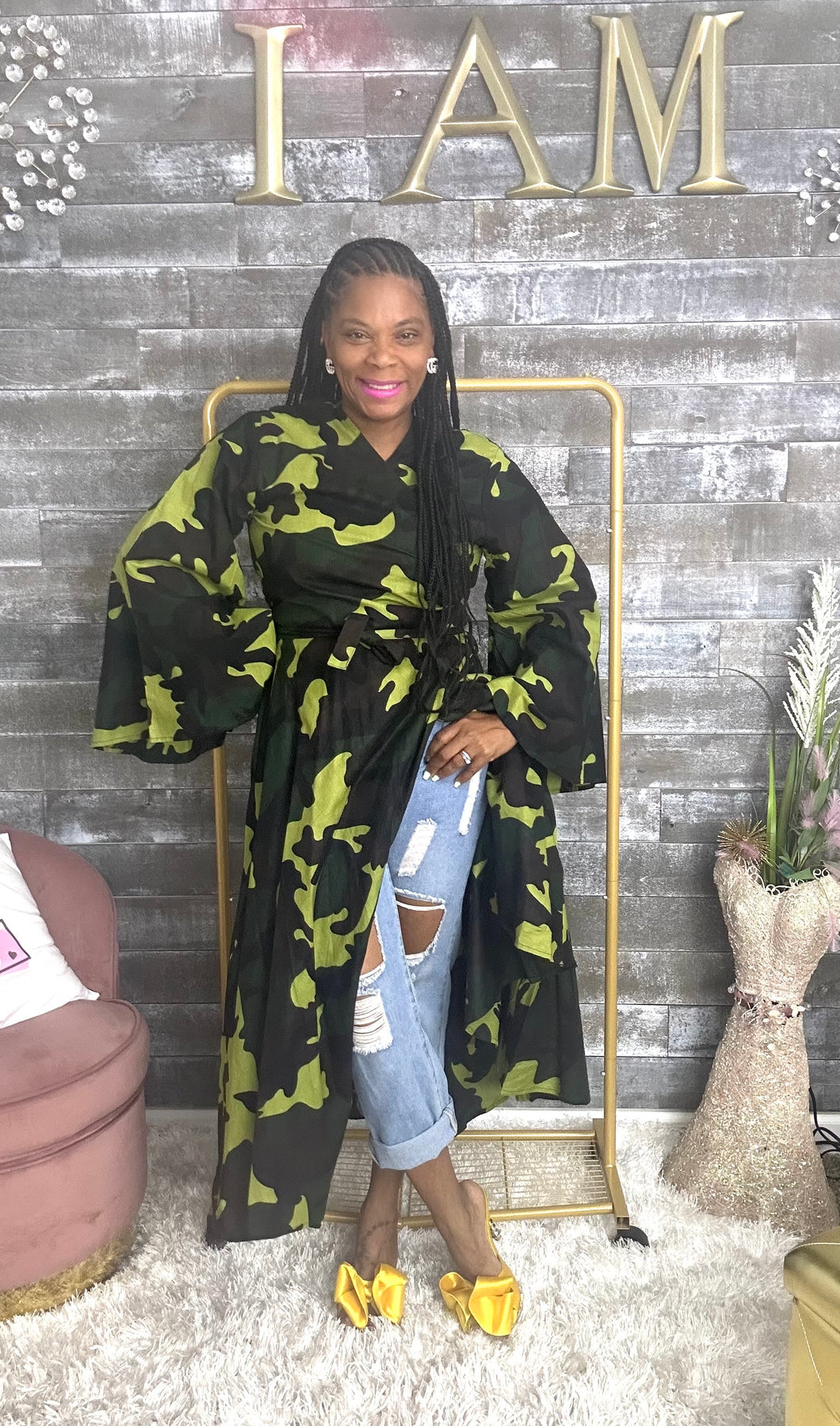 Ms. Camo Queen Wrap Dress