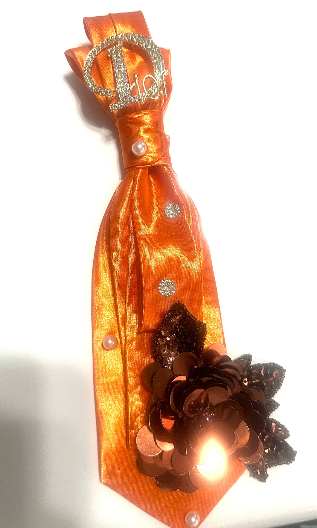 Orange Radiance Tie Necklace