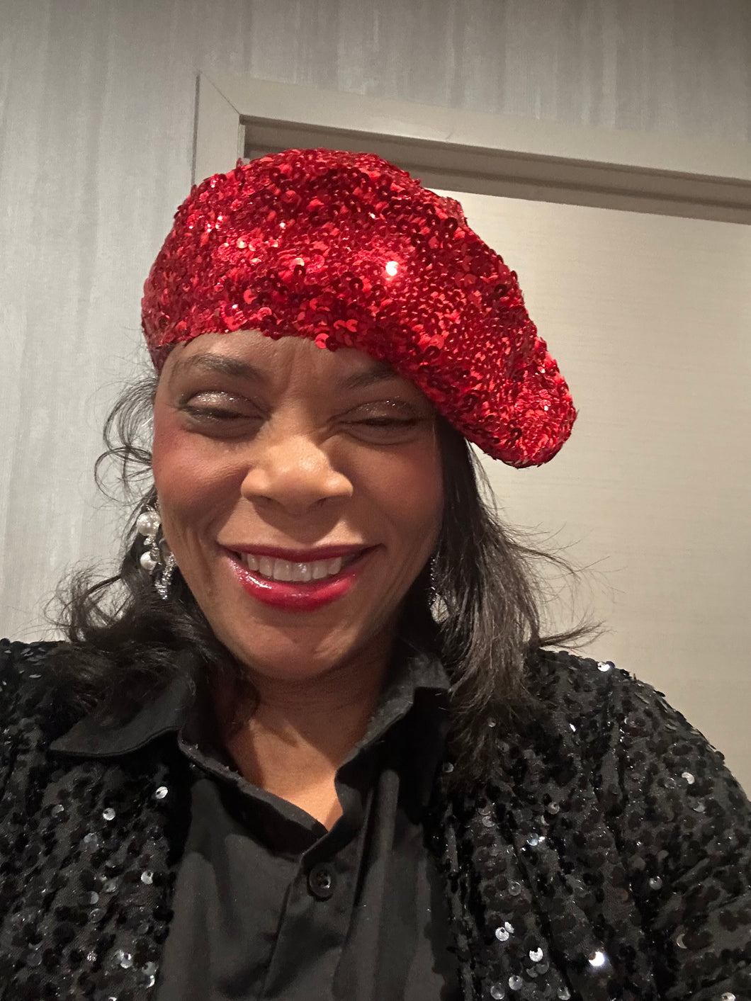 Ms. Loved Red Sequin Beret
