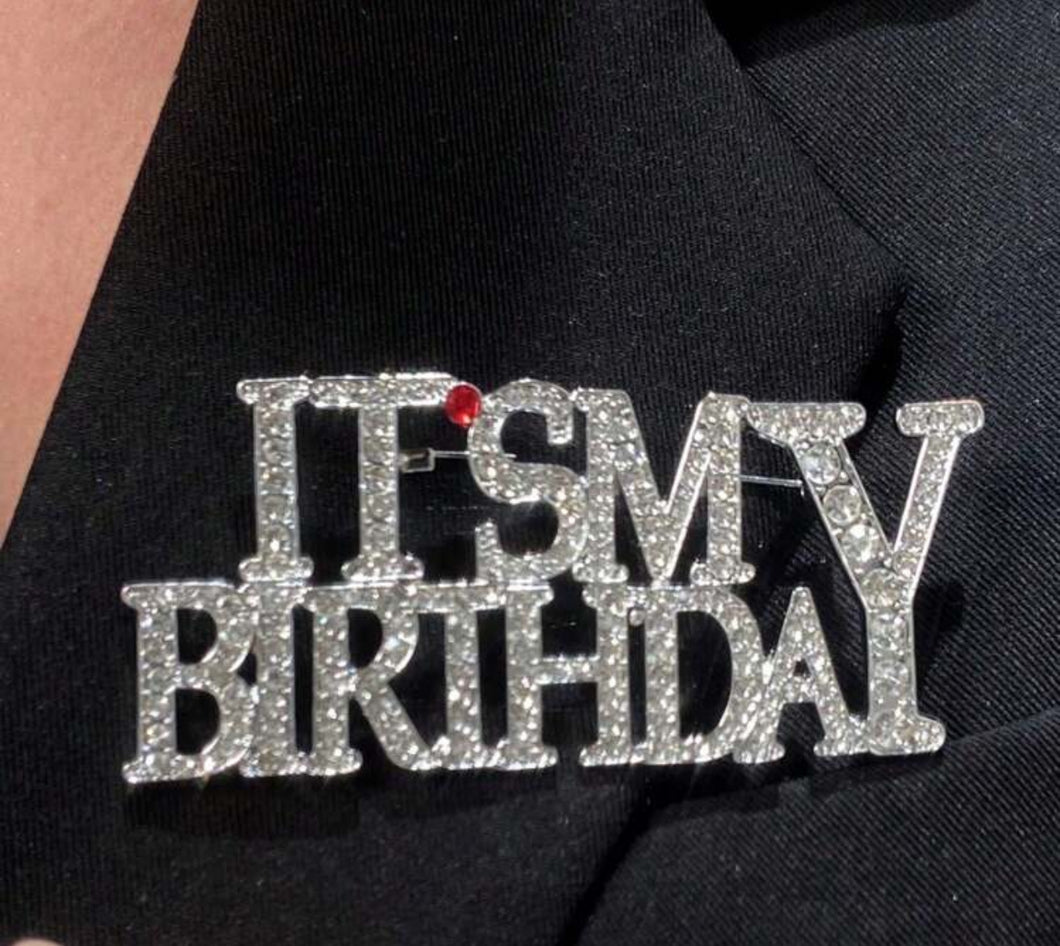 Silver bday brooch