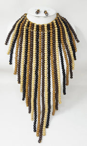Natural Wood Dripping Necklace