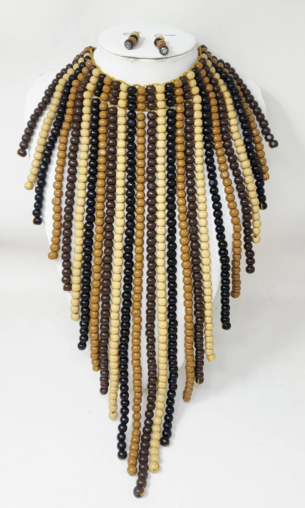 Natural Wood Dripping Necklace