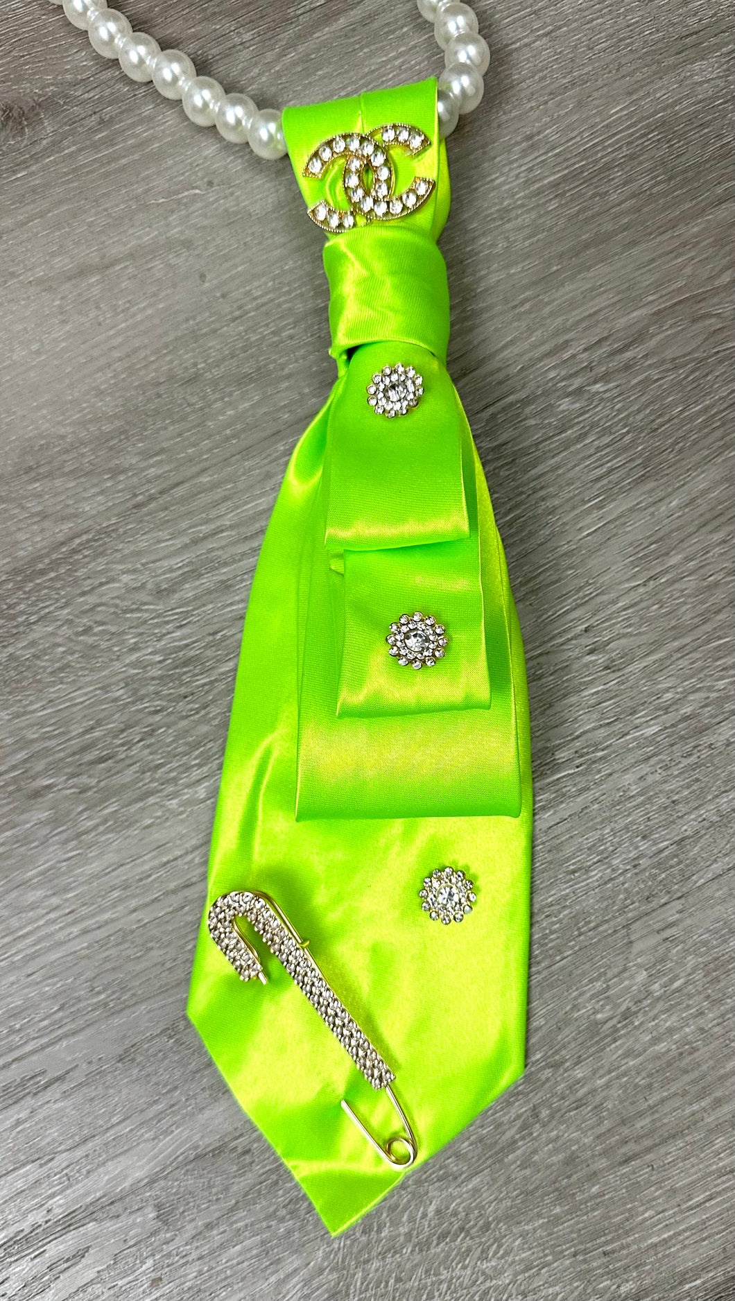 Neon Luxe Tie Necklace