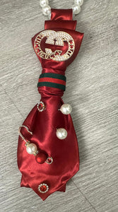God Grace Crimson Royale Tie Necklace