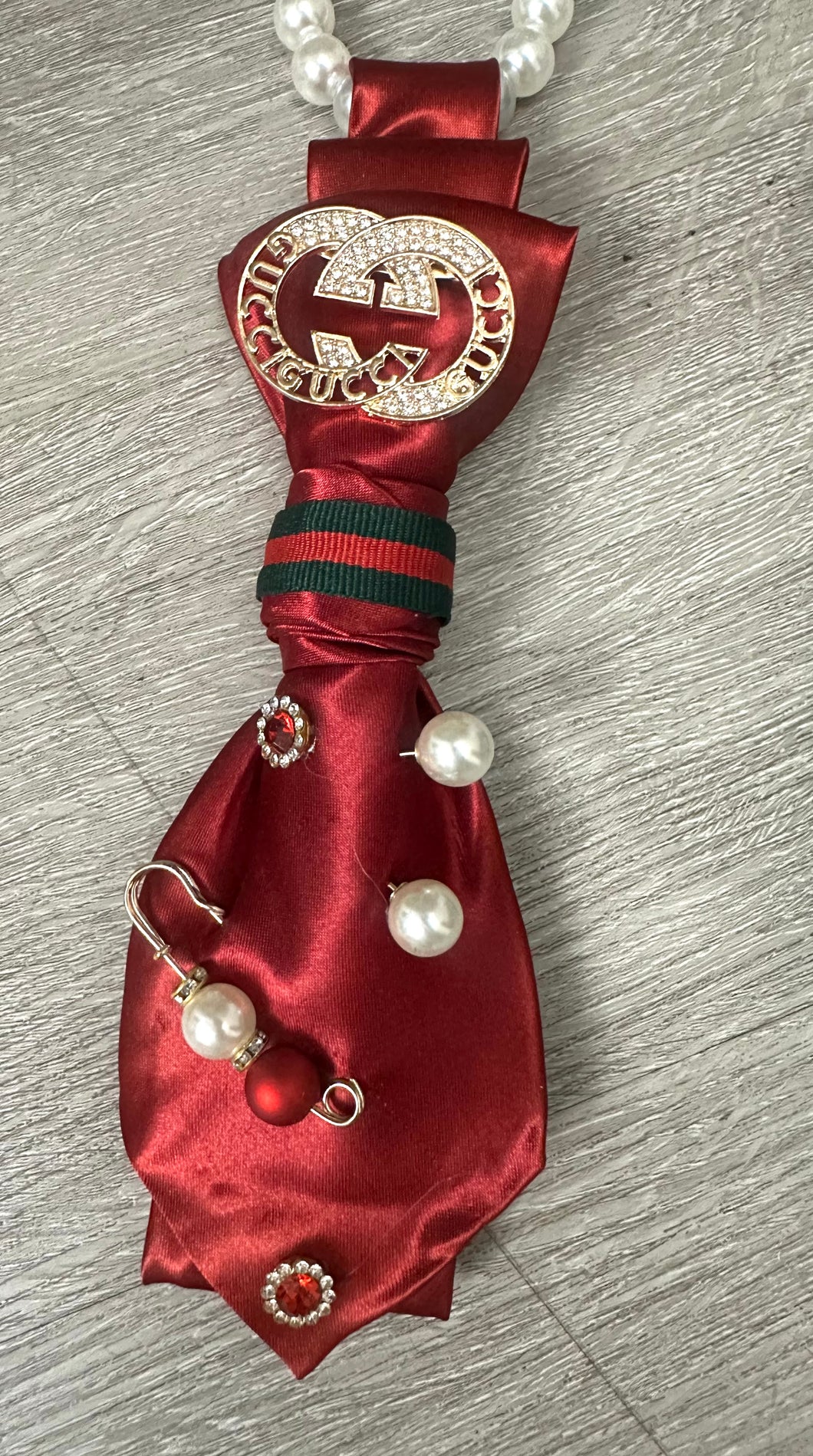 God Grace Crimson Royale Tie Necklace