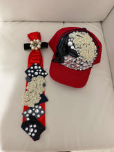 Load image into Gallery viewer, Diamonds and Pearls hat and Necktie set
