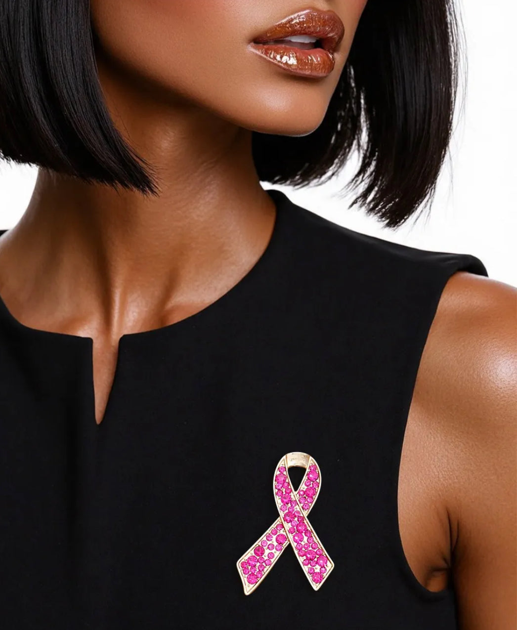 Breast cancer brooch
