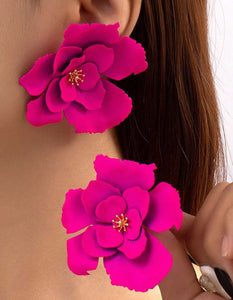 Ms. Pretty in Pink Flower Earrings