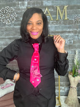 Load image into Gallery viewer, The Pink Butterfly Blossom Tie Necklace
