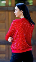 Load image into Gallery viewer, Ms. Royal Red Sequin Jacket (plus size only)
