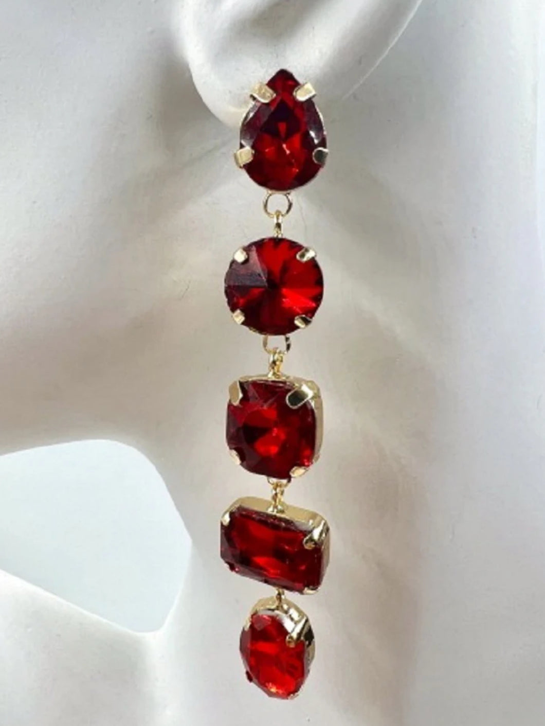 “Red Royal Cascade Earrings”