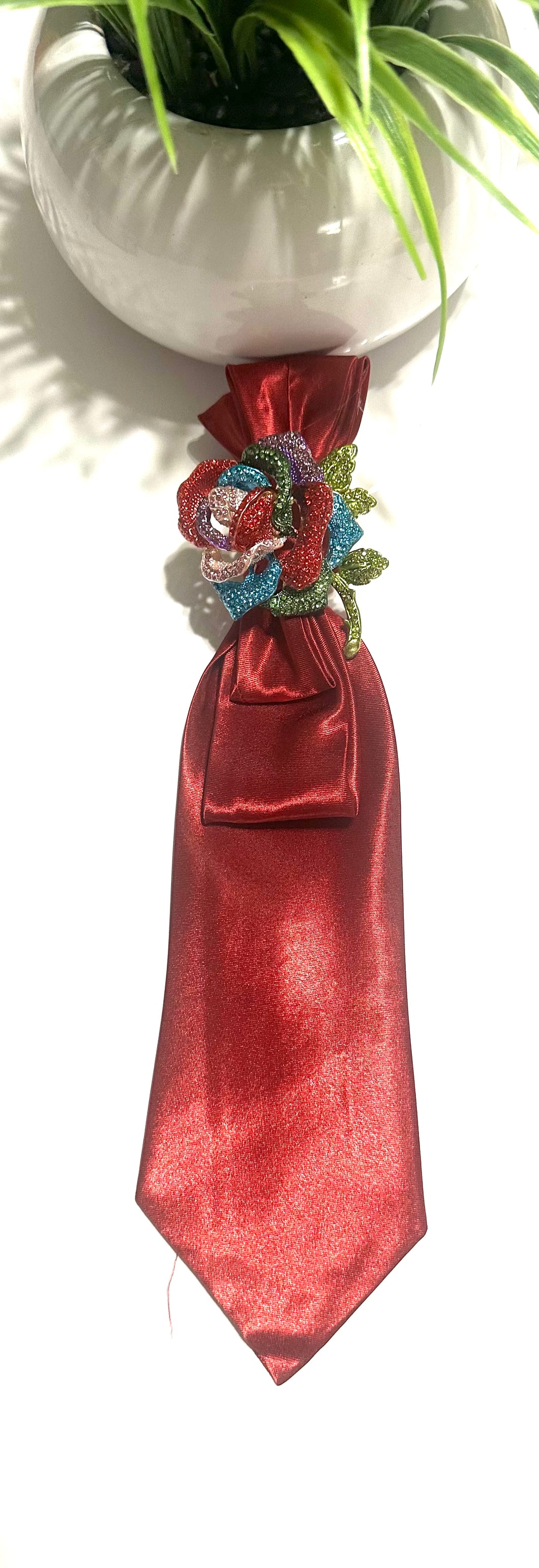 Rose of Power Statement Tie Necklace