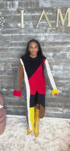 Load and play video in Gallery viewer, Ms. Color Block Multi Color Sweater Dress
