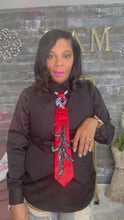 Load and play video in Gallery viewer, Scarlet Luxe Rhinestone Tie Necklace
