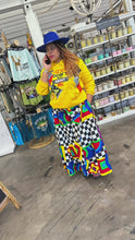 Load and play video in Gallery viewer, Ms. Retro Royal Wide-Leg Palazzo Pants”
