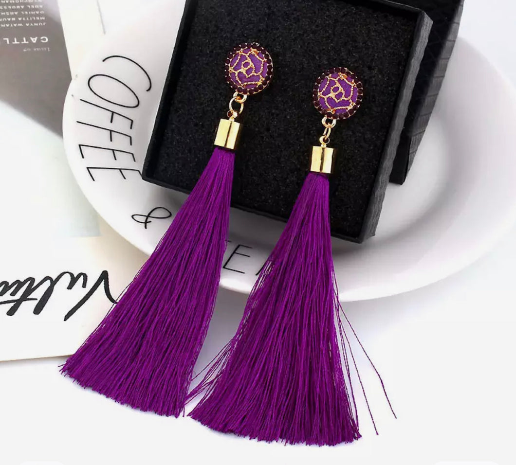 Ms. Purple Mk Tassel earring